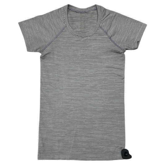 Athletic Top Ss By Lululemon In Striped Pattern, Size:4