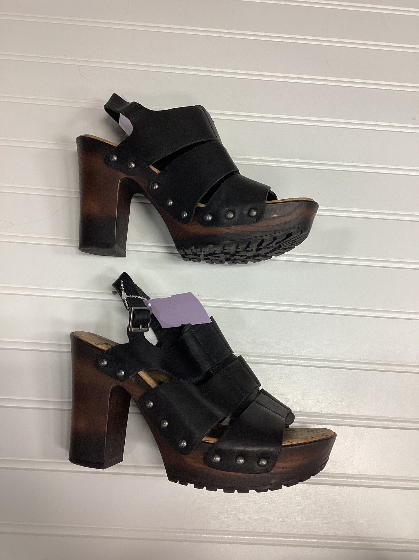 Sandals Heels Block By Korks In Black, Size:7