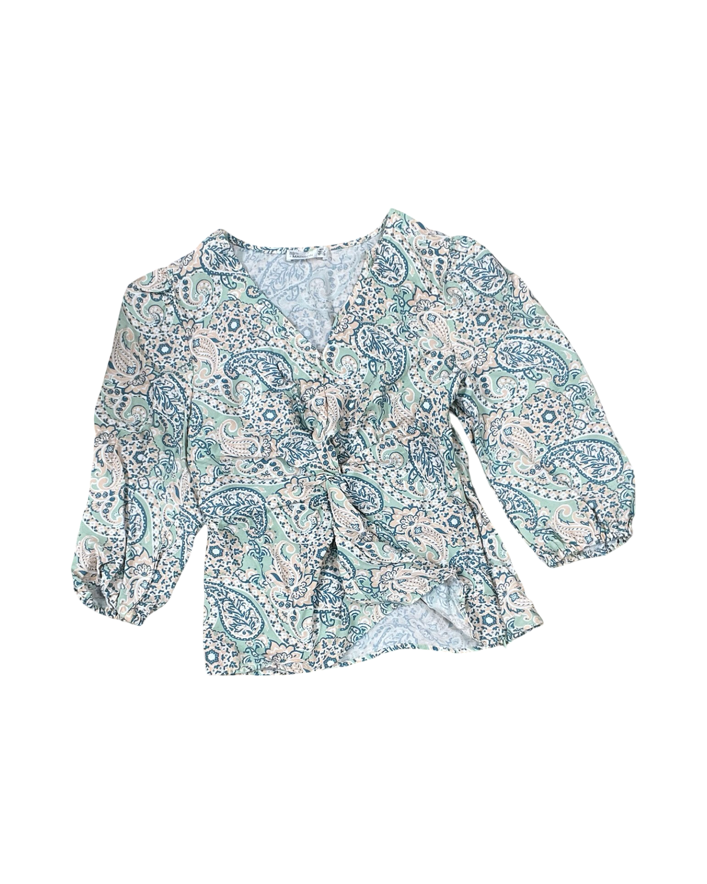 Blouse 3/4 Sleeve By 89Th And Madison In Green, Size:M