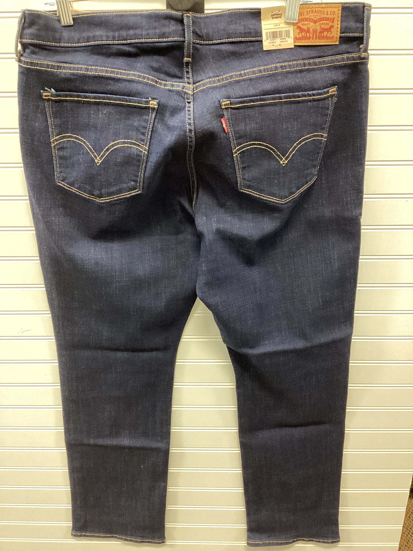 Jeans Straight By Levis Signature In Blue Denim, Size:16