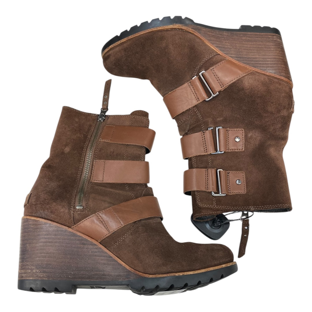 BOOTS ANKLE HEELS by SOREL In BROWN, Size: 9.5