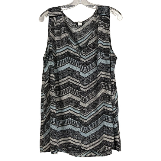 Top Sleeveless By Torrid In Black & White, Size:2X