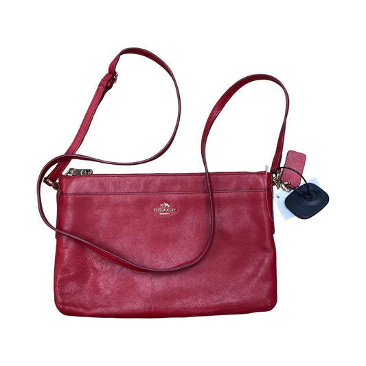 Handbag Designer By Coach In Red, Size:Small