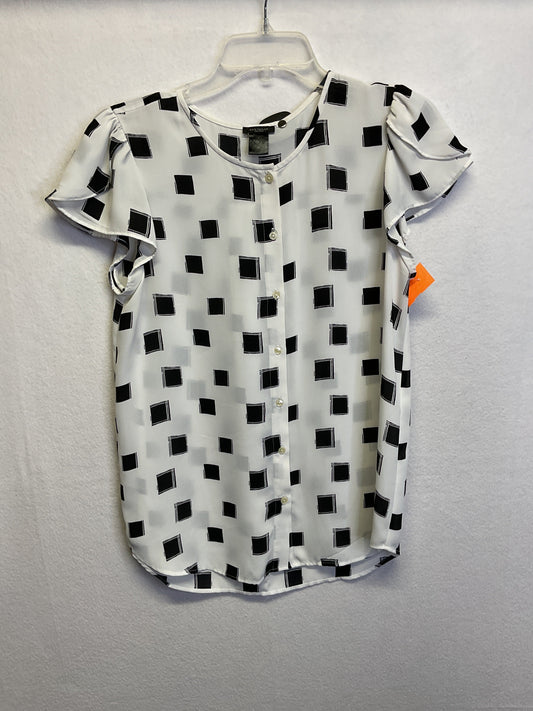 Top Ss By Ann Taylor In Black & White, Size:S