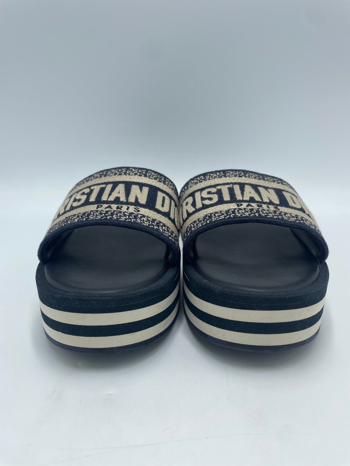 Christian Dior Dway Platform Designer Luxury Slides, Size: 8