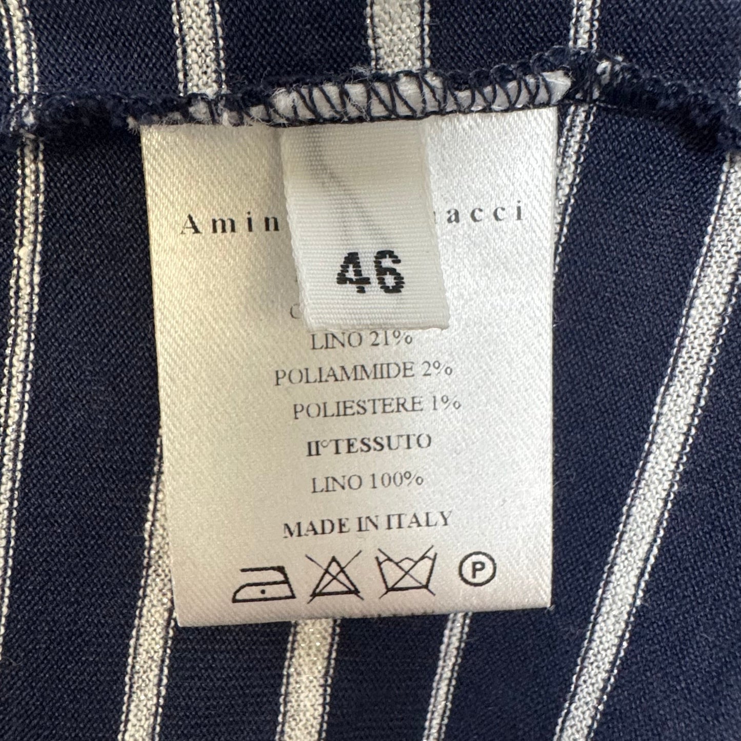 Top Long Sleeve By amina rubinacci  In Striped Pattern, Size: 10/ It 46