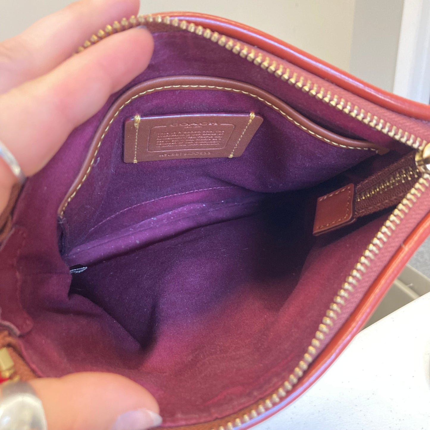 Crossbody Designer By Coach In Brown & Tan, Size:Small