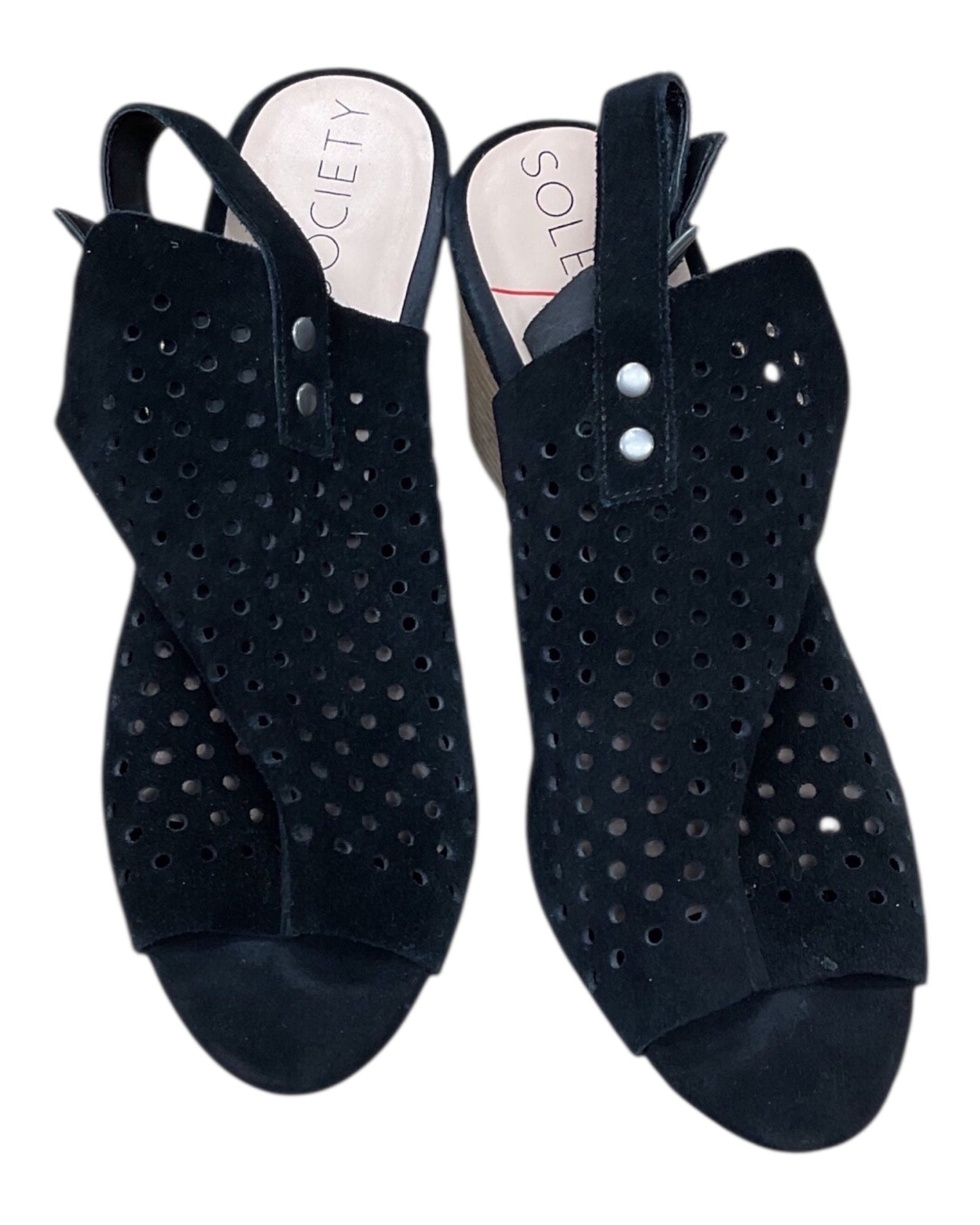 Sandals Heels Block By Sole Society In Black, Size:10