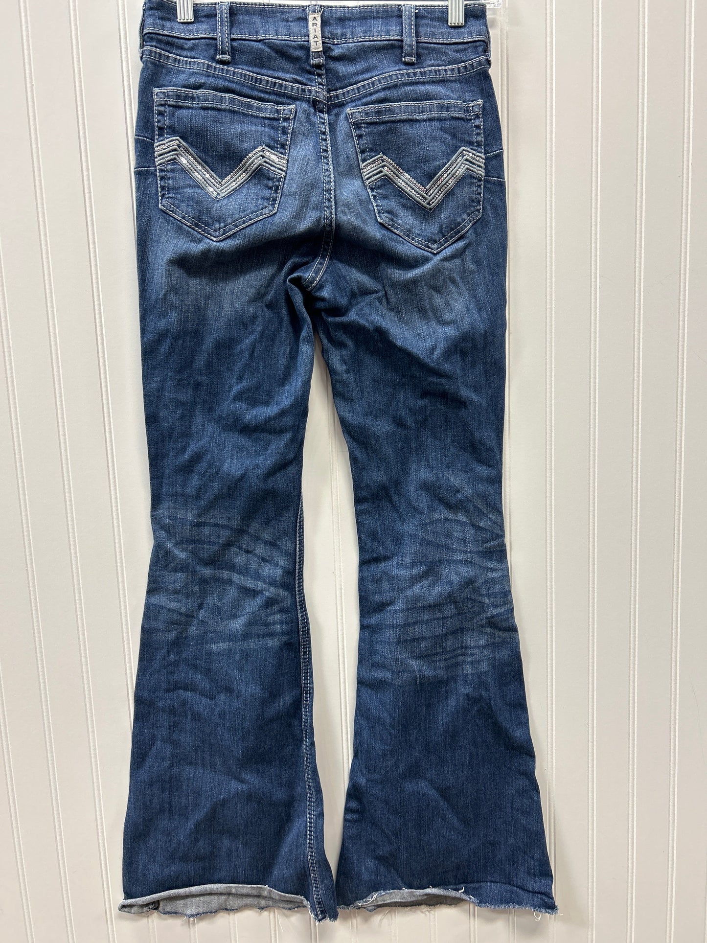 Jeans Flared By Ariat In Blue Denim, Size:4