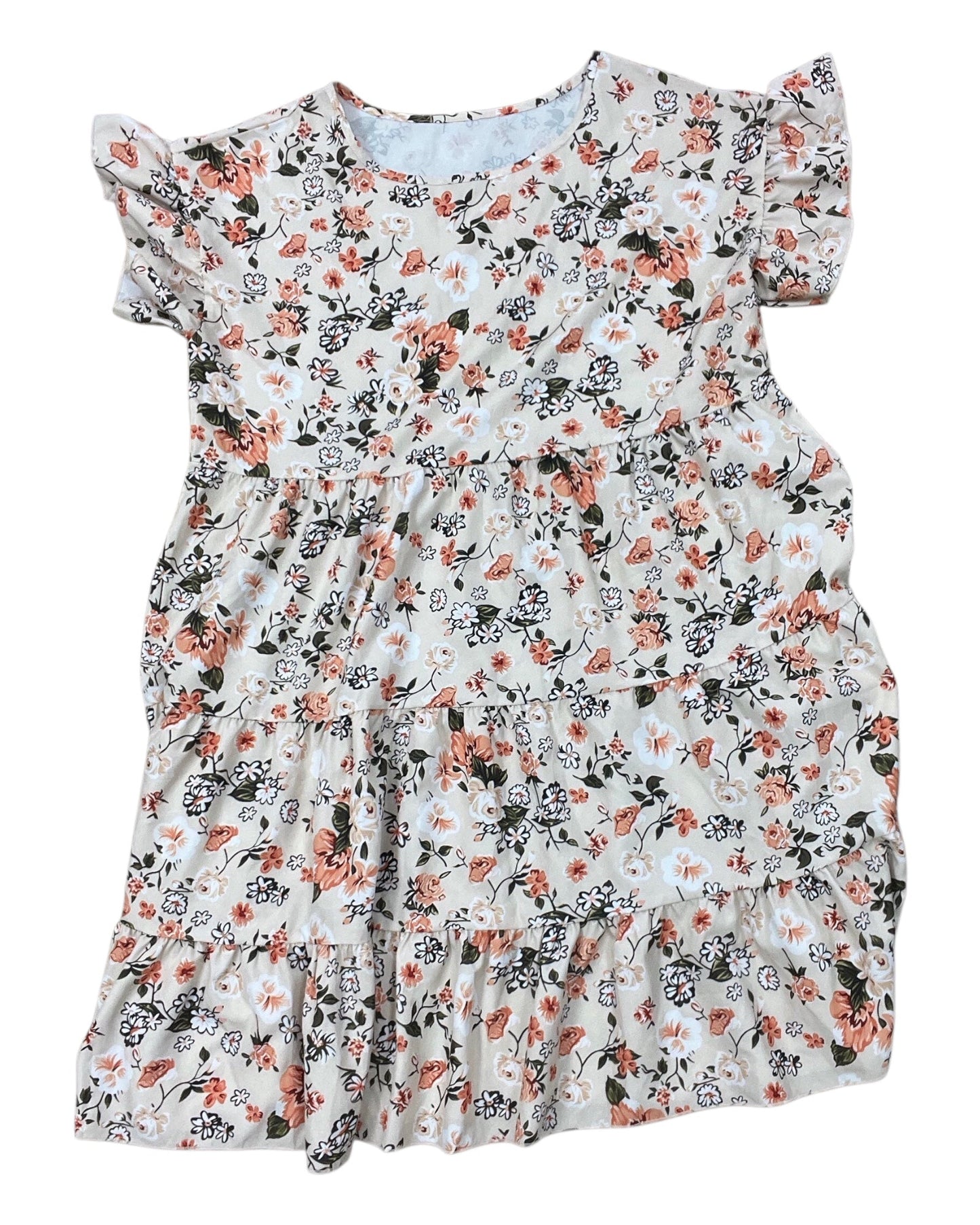 Dress Casual Short By Clothes Mentor In Cream & Orange, Size:Xl