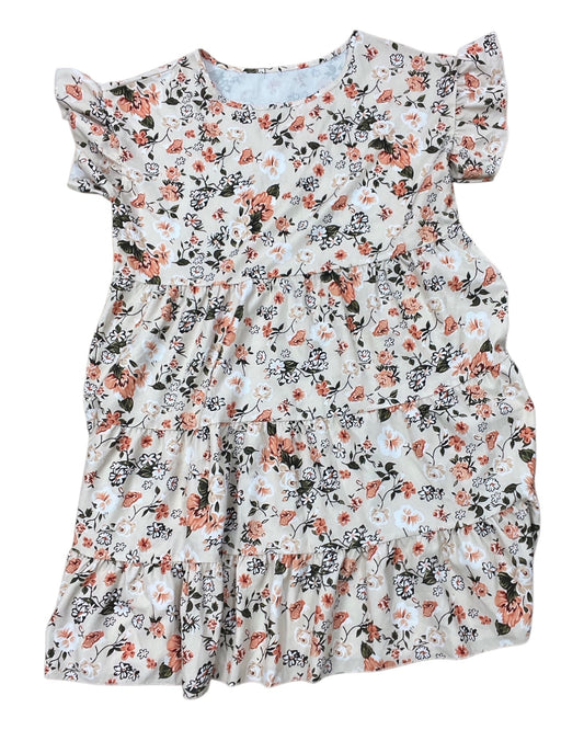 Dress Casual Short By Clothes Mentor In Cream & Orange, Size:Xl