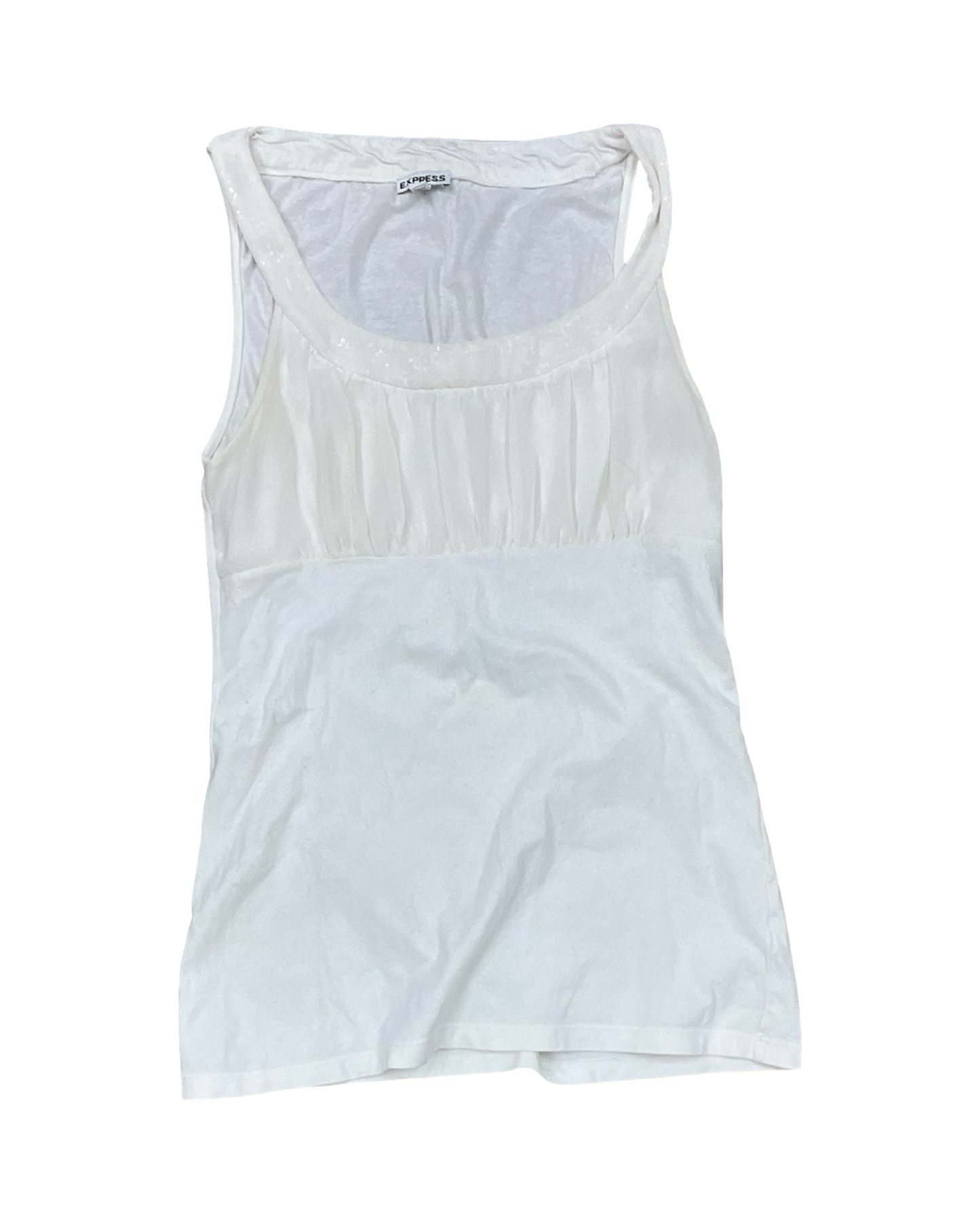 Top Sleeveless By Express In Cream, Size:M