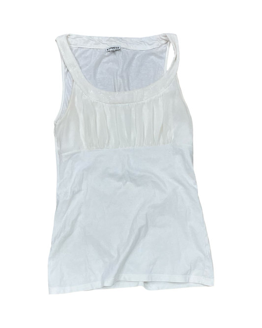 Top Sleeveless By Express In Cream, Size:M
