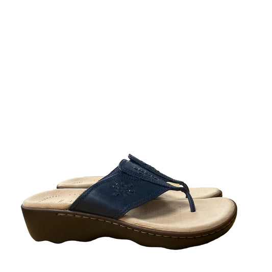Sandals Flats By Clarks In Navy, Size:7