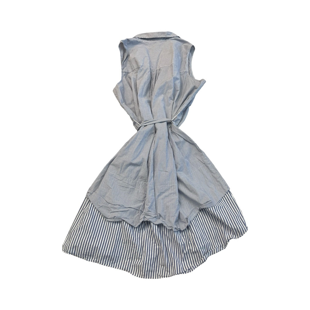 Dress Casual Midi By Lane Bryant In Blue & White, Size:26
