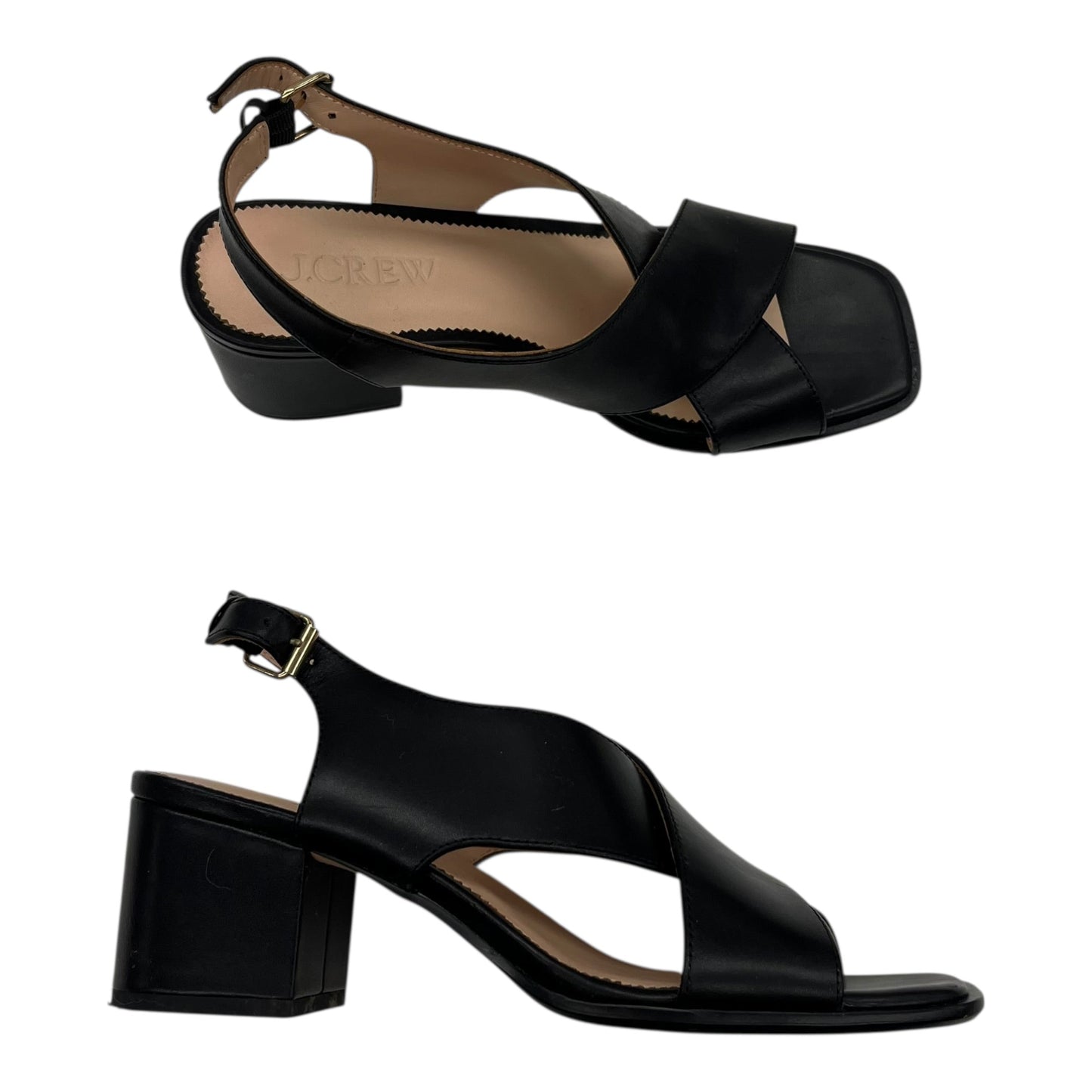 Sandals Heels Block By J. Crew In Black, Size:7.5