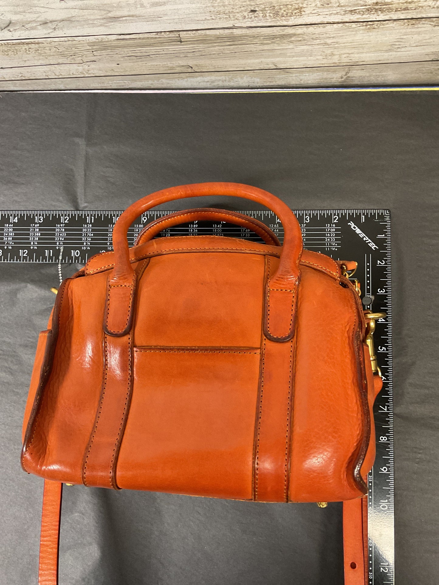 Crossbody Leather By Cma In Orange, Size:Small