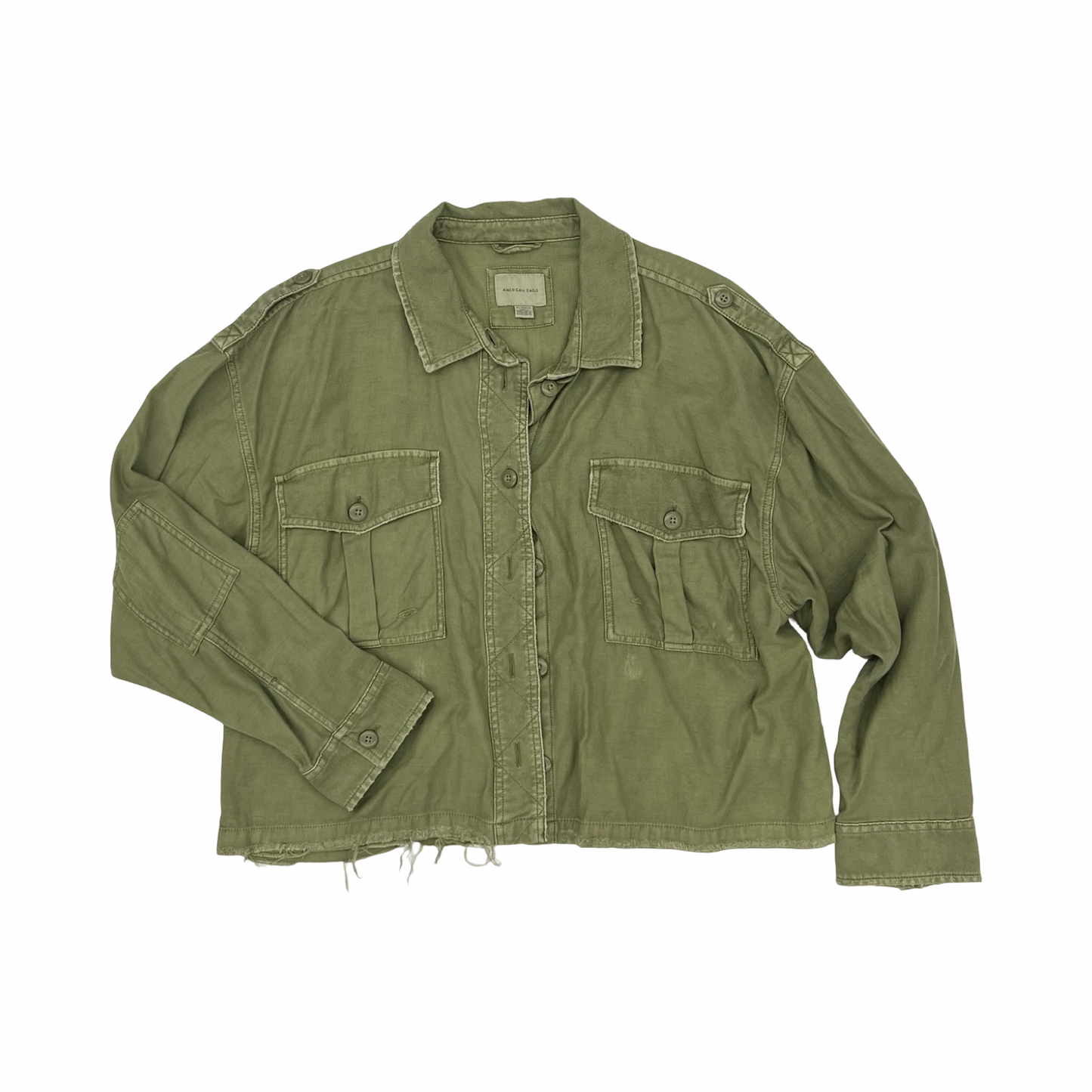 Jacket Denim By American Eagle In Green, Size:Xl