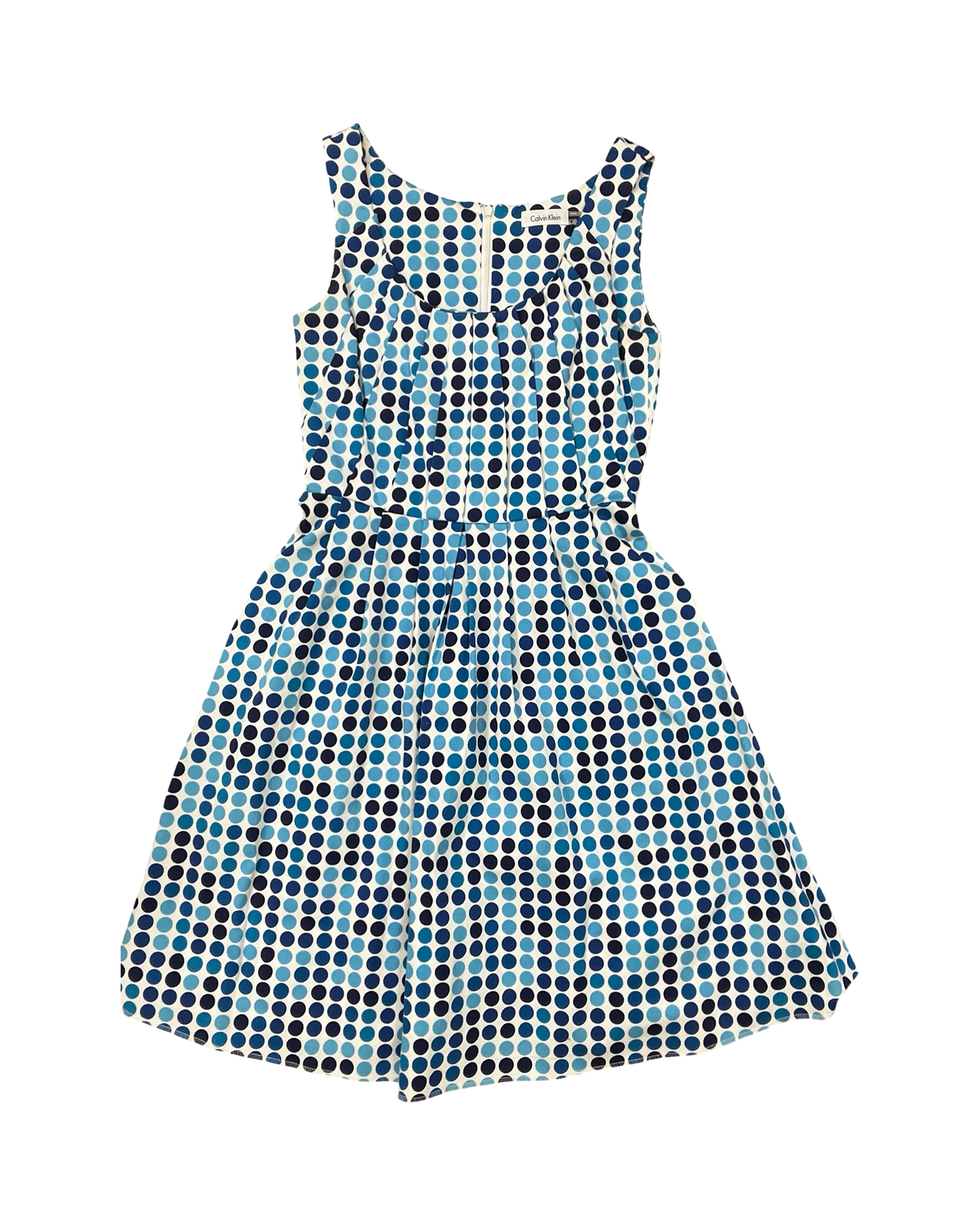 Dress Work By Calvin Klein In Blue & White, Size:4