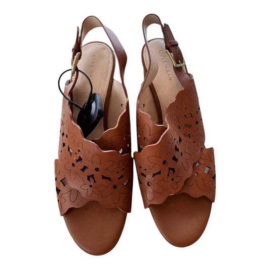 Sandals Heels Block By Cole-Haan In Brown, Size:7.5