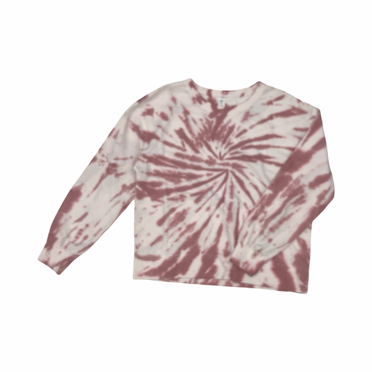 Sweatshirt Crewneck By Clothes Mentor In Pink & White, Size:M