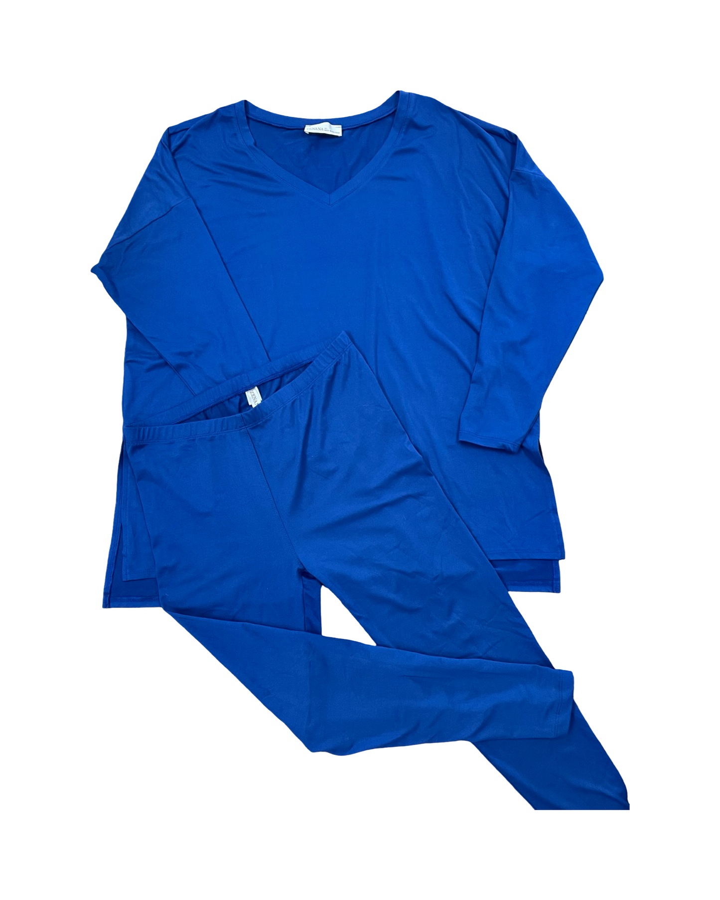 Lounge Set Pants By Zenana In Blue, Size:Xl