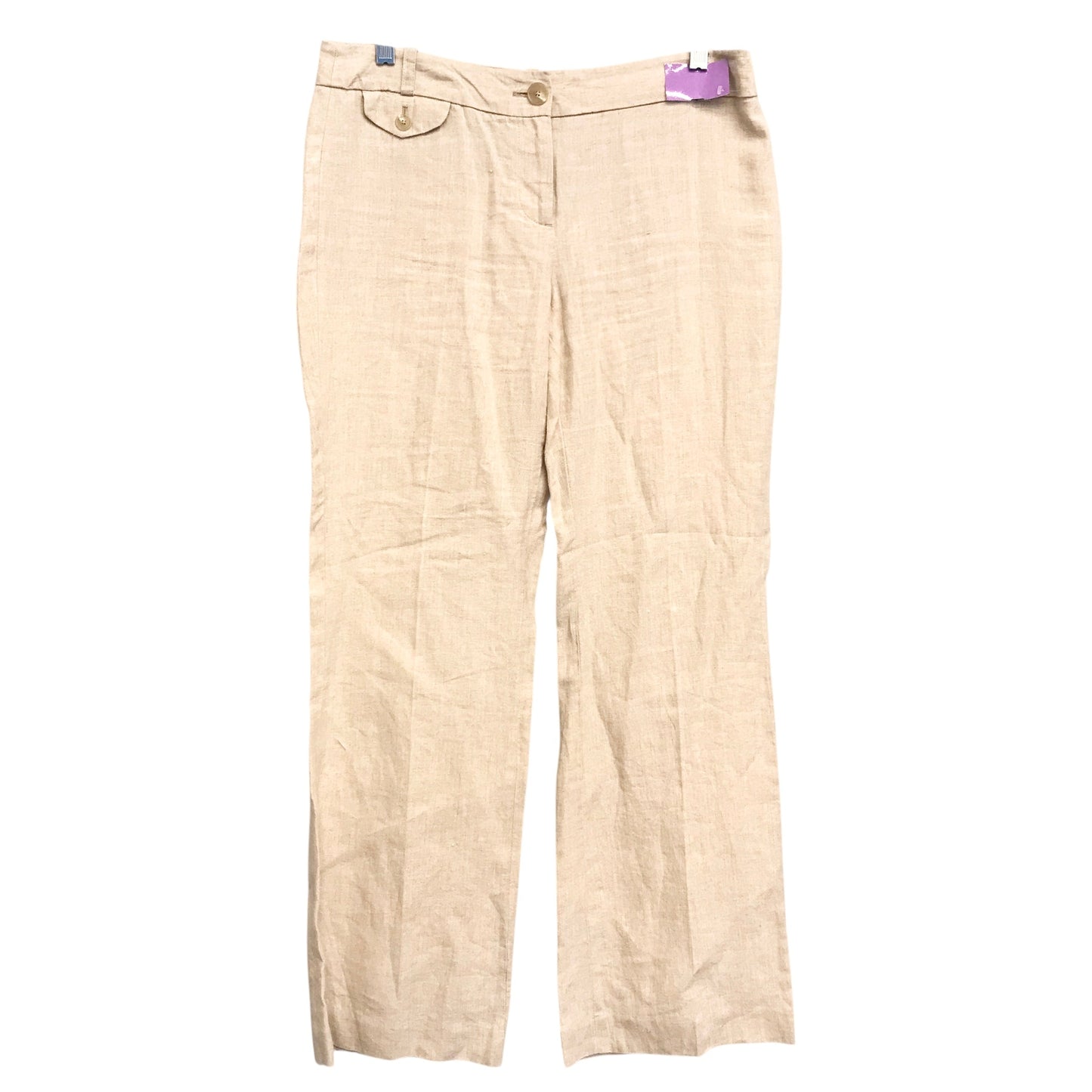 Pants Linen By Loft In Tan, Size:8P