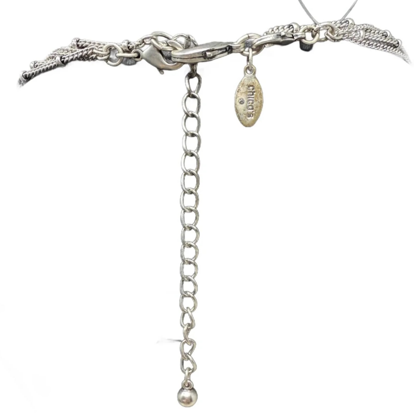 Triple Layer Crystal, Medallion & Tassel Pendant Necklace By Chico’s