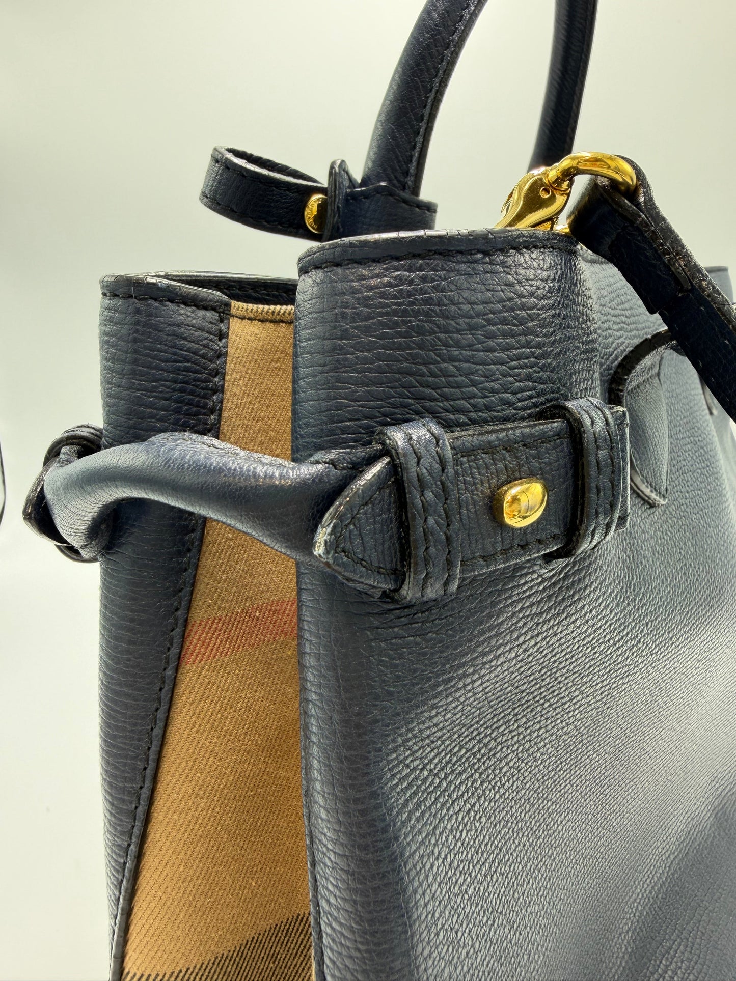 Burberry House Check Banner Luxury Tote Handbag