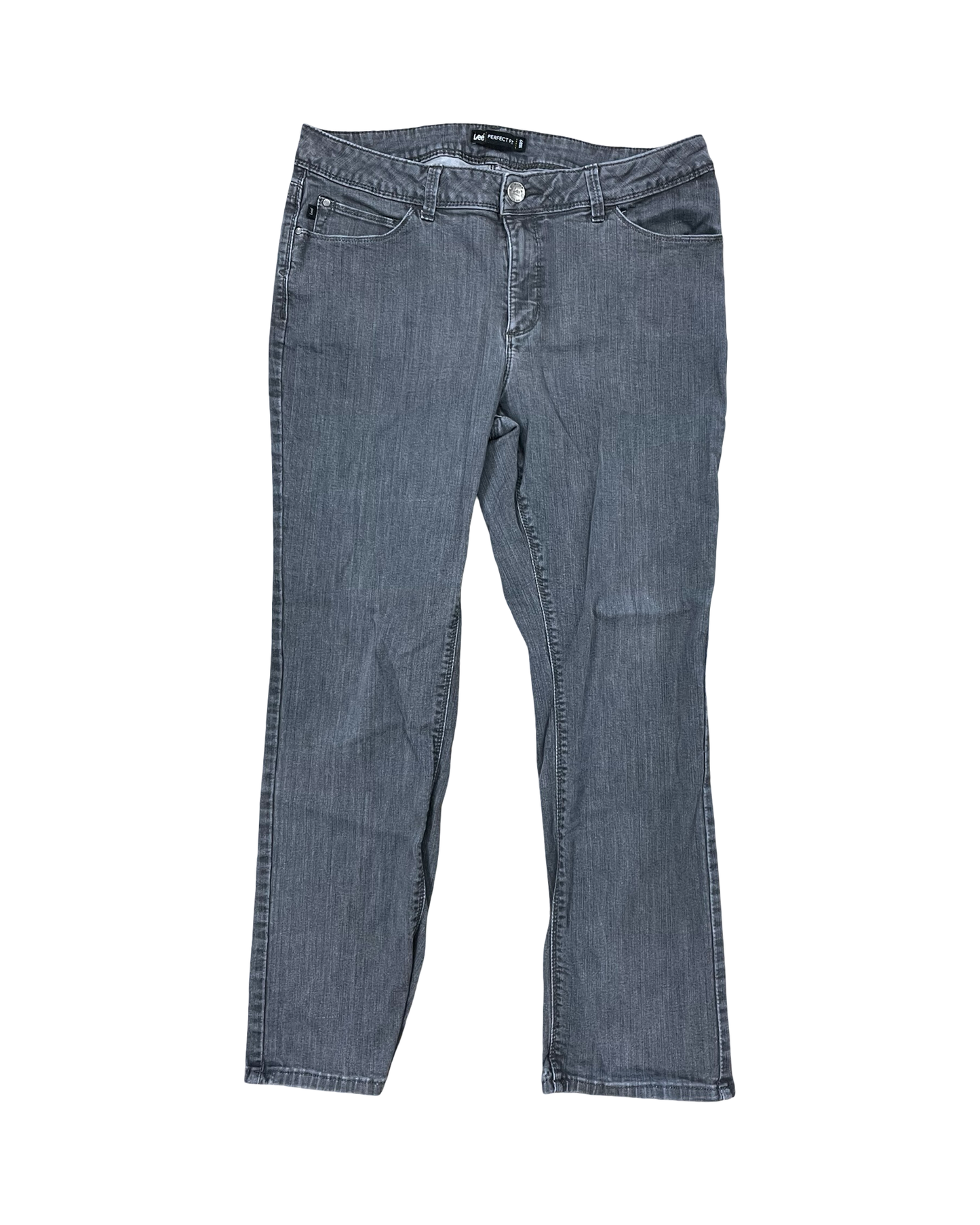 Jeans Boot Cut By Lee In Grey Denim, Size:16