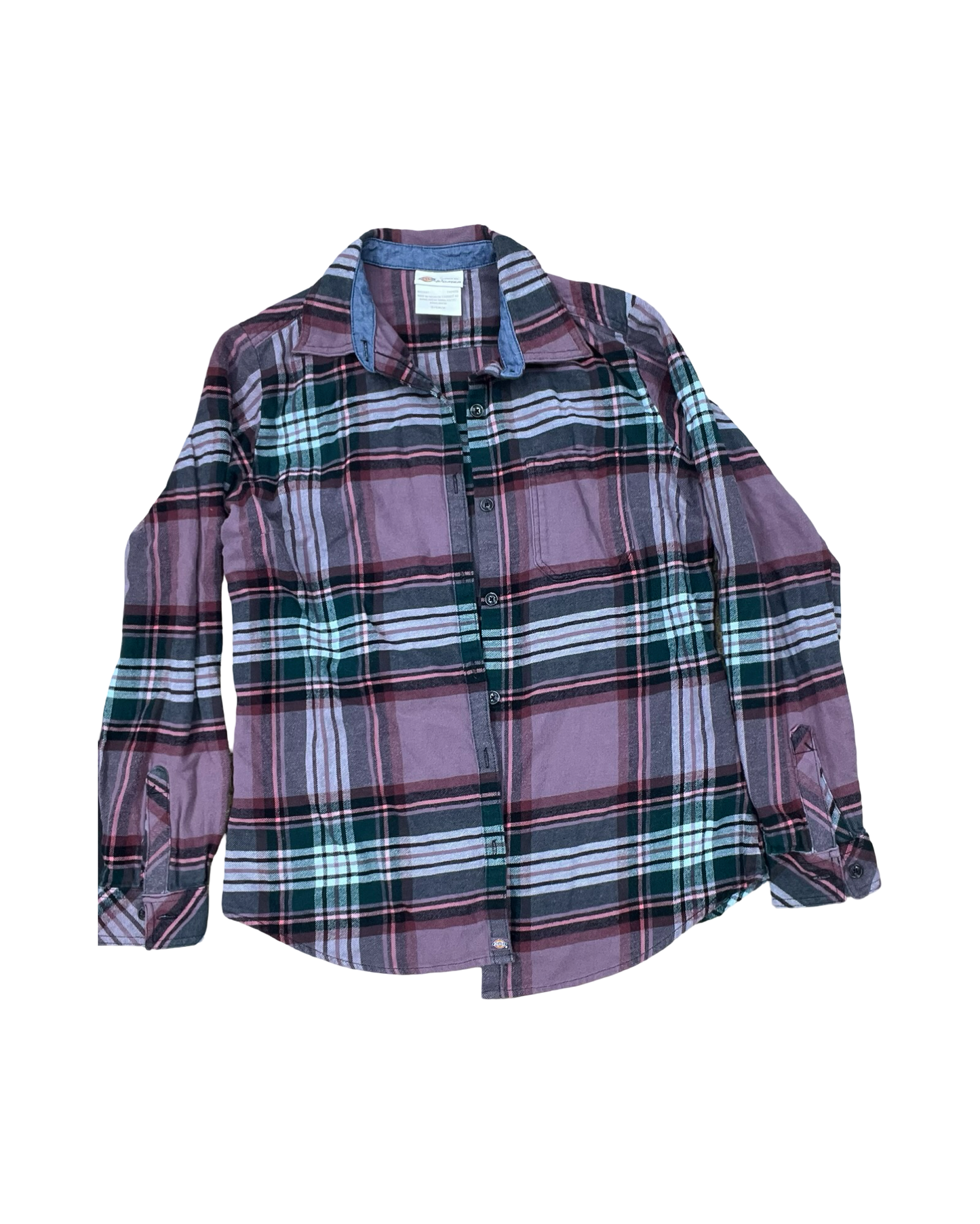 Blouse Ls By Dickies In Green & Purple, Size:S