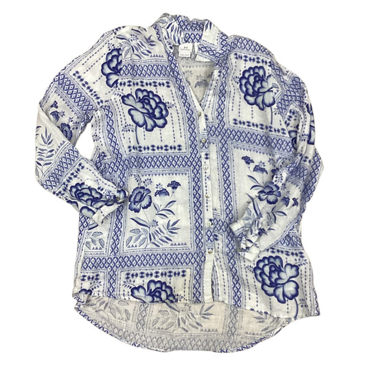 Top Ls Designer By Halston In Blue & White, Size:Xl