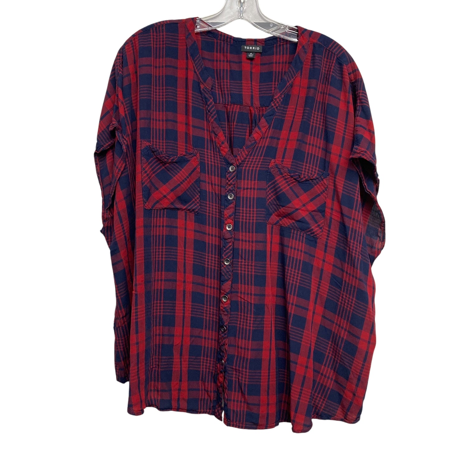 Top Ls By Torrid In Plaid Pattern, Size:4X