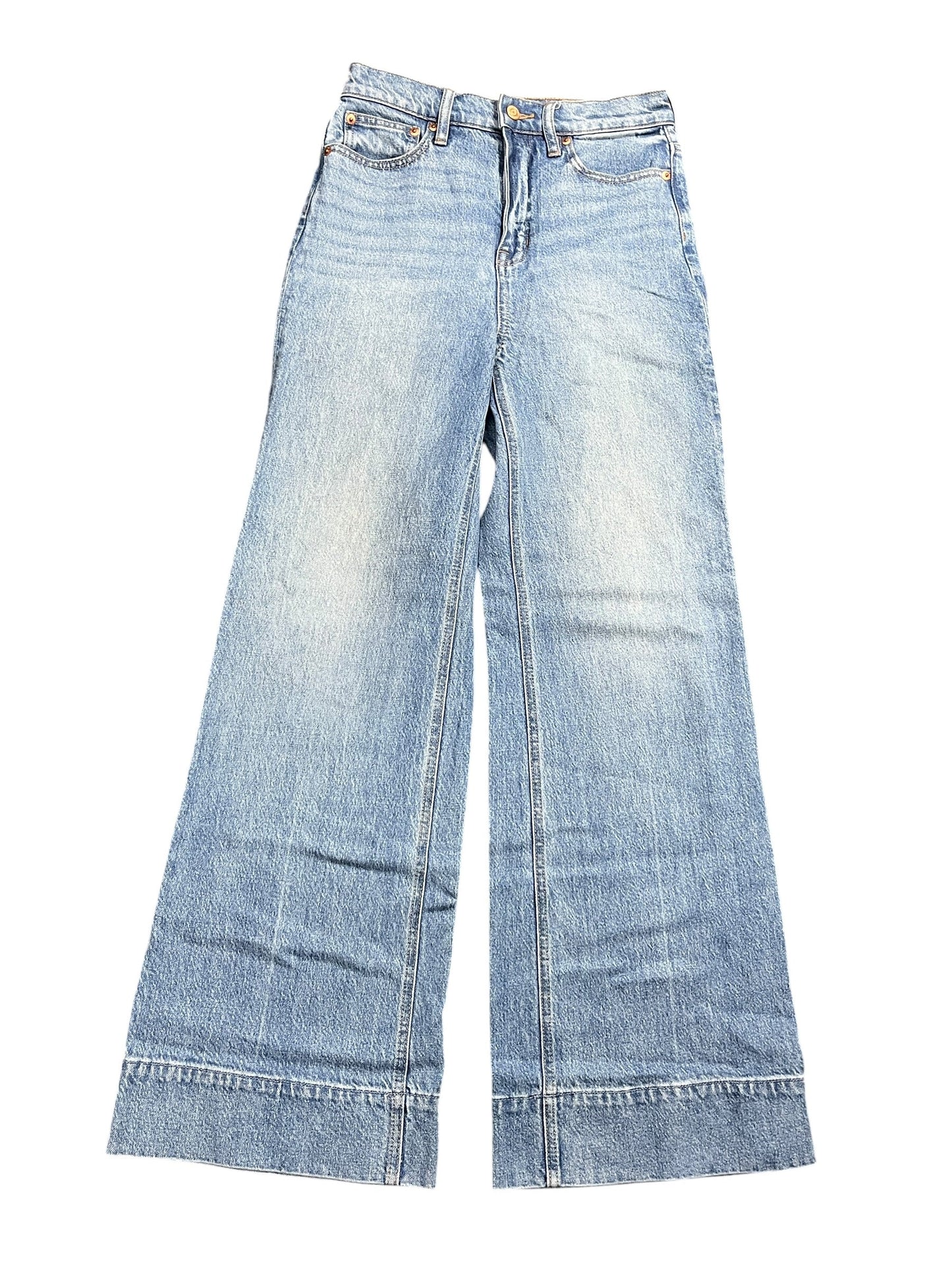 Jeans Wide Leg By J. Crew In Blue Denim, Size:6