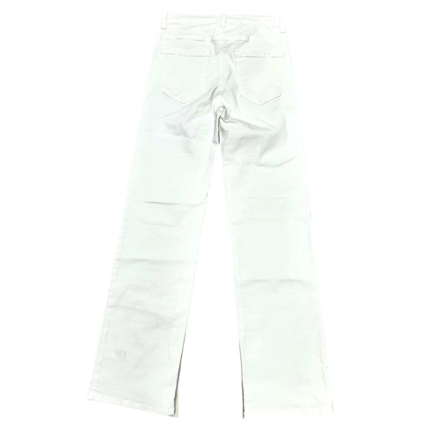 Jeans Flared By Karen Kane In White Denim, Size: 4