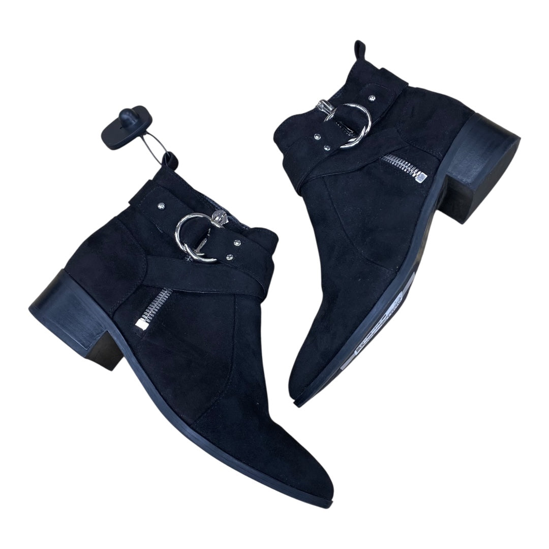 Boots Ankle Heels By Nine West In Black, Size:9