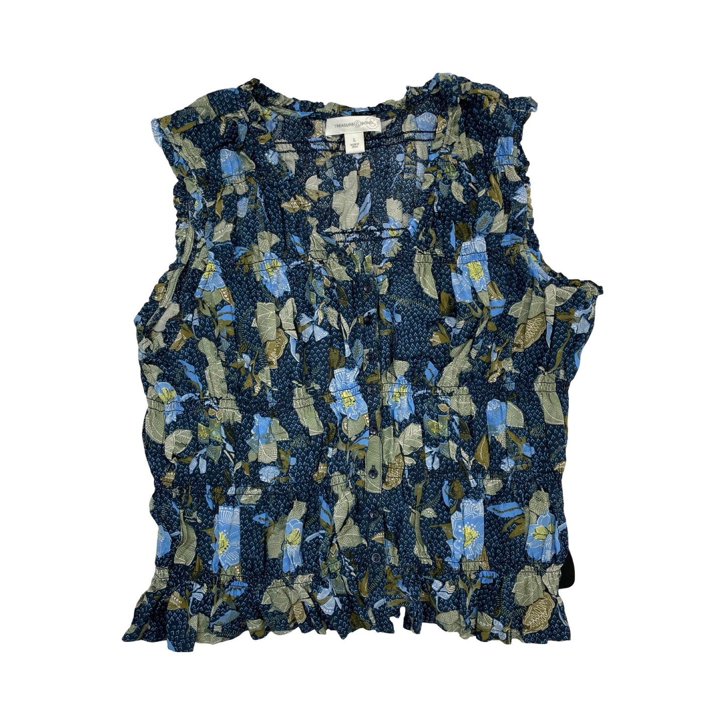 Top Sleeveless By Treasure And Bond In Multi, Size:L