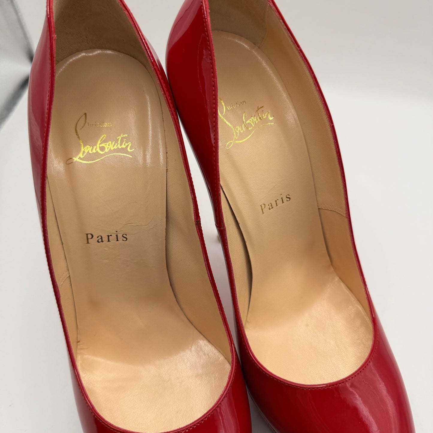 Shoes Luxury Designer By Christian Louboutin In Red, Size: 10.5