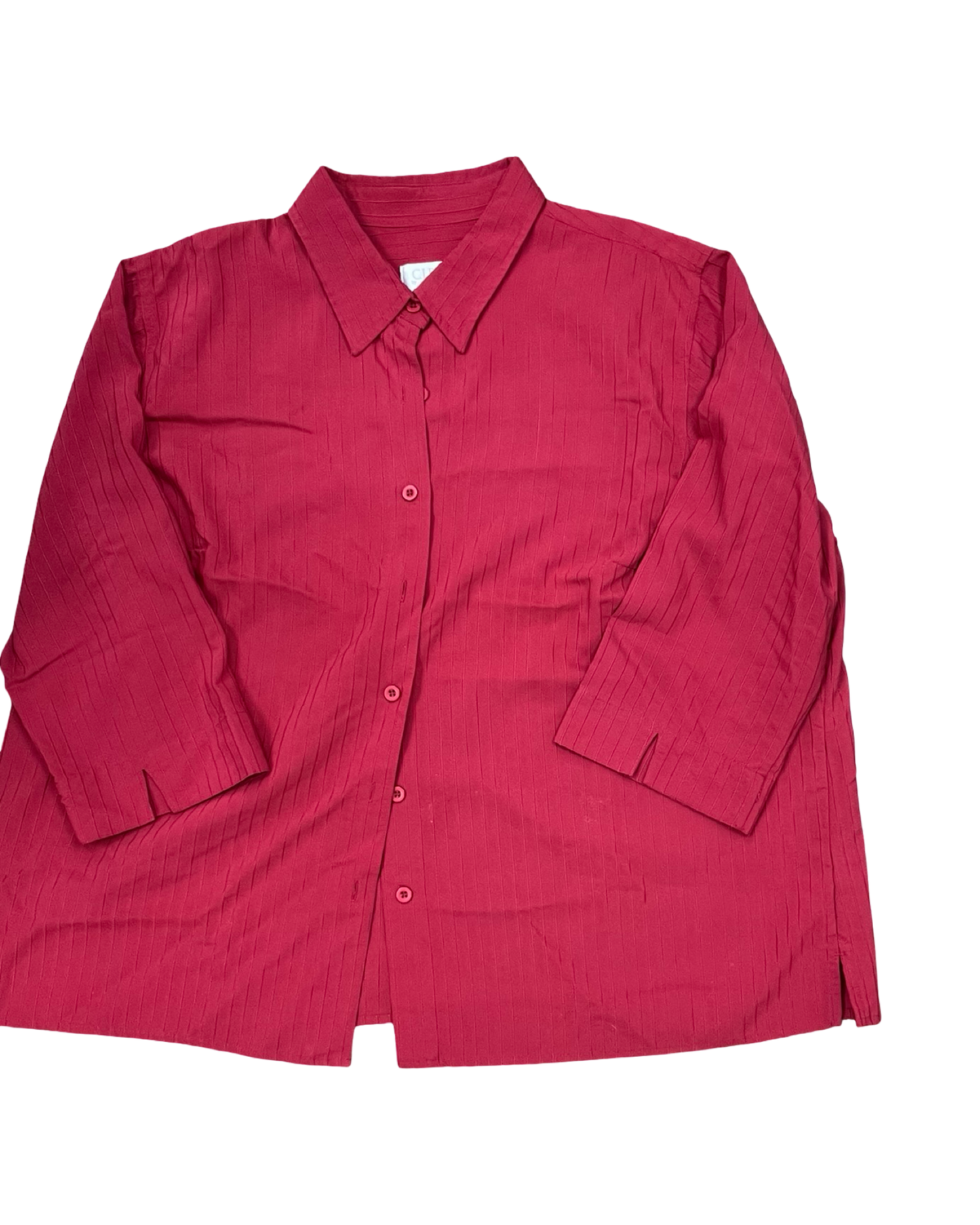 Blouse Ls By Cj Banks In Red, Size:2X
