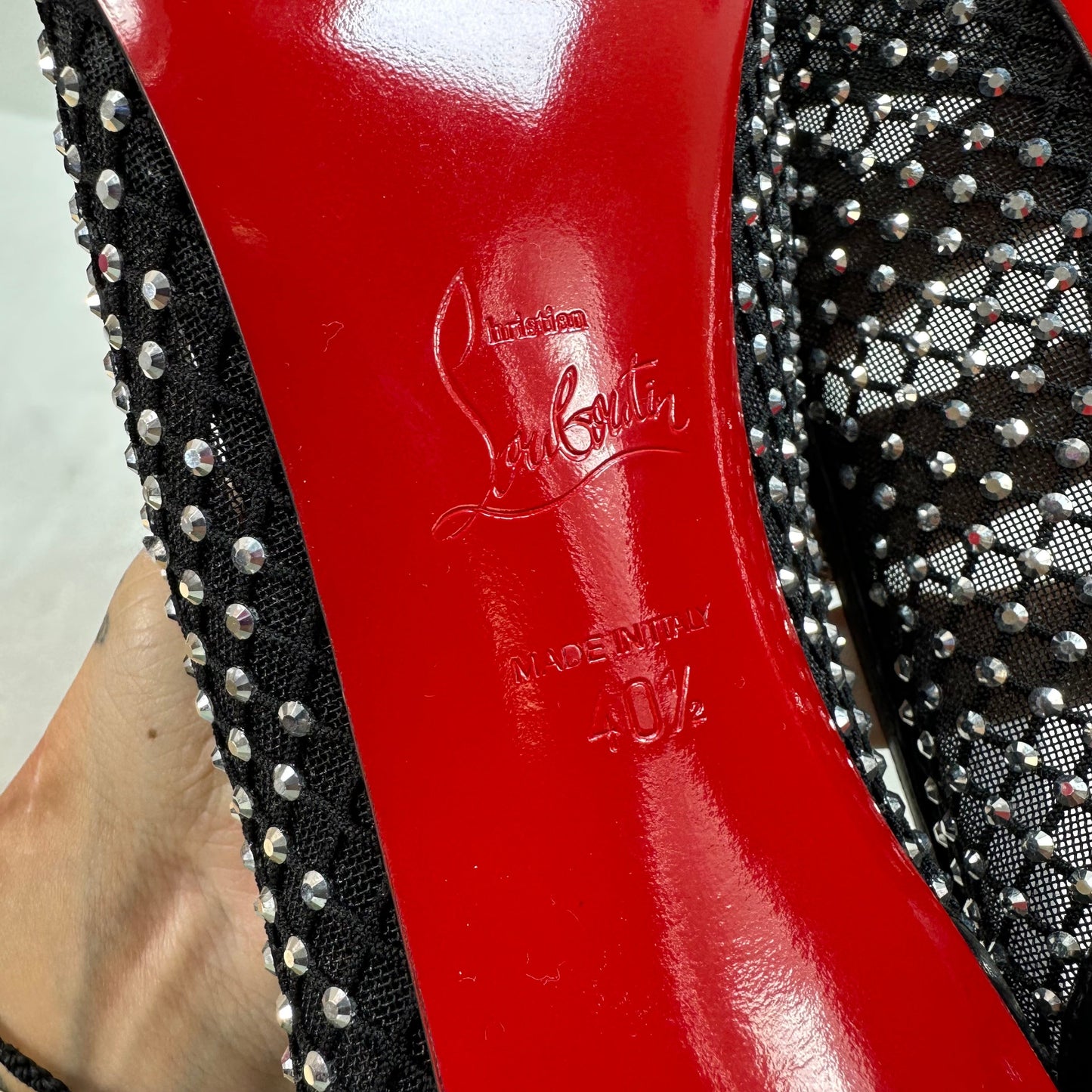 Shoes Luxury Designer By Christian Louboutin In Black, Size: 9.5