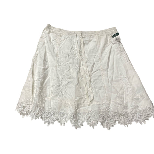 Skirt Midi By Lauren By Ralph Lauren In White, Size:Xl
