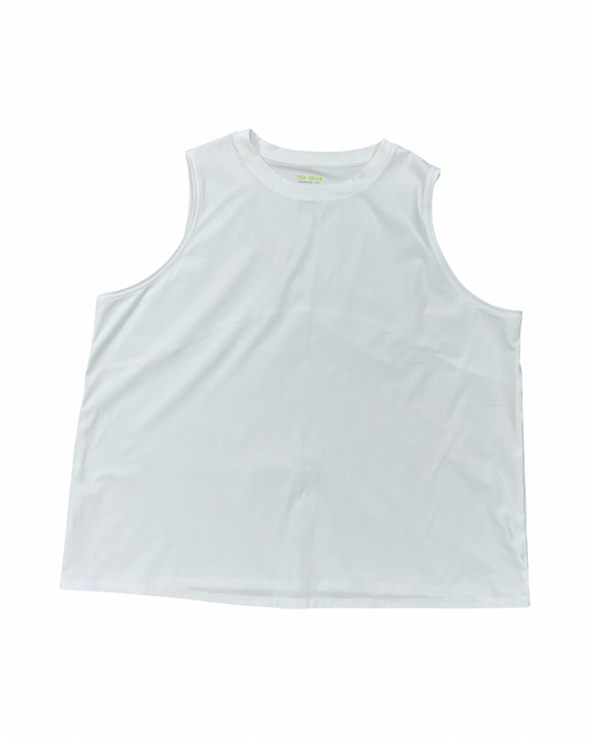 Top Sleeveless Basic By Tek Gear In White, Size:1X