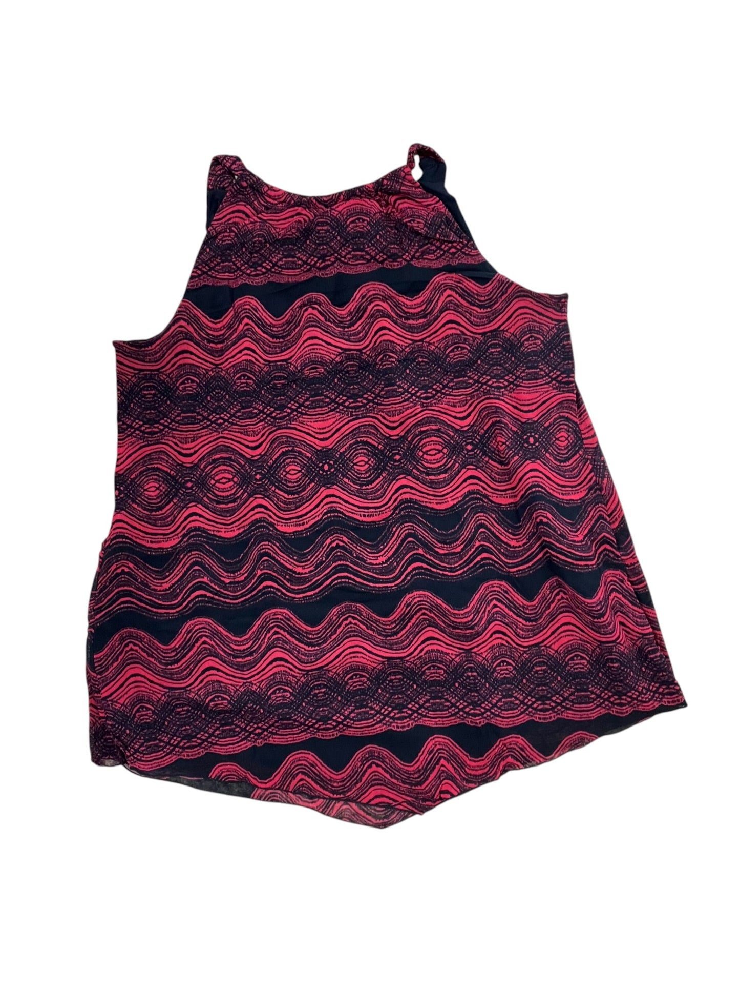 Top Sleeveless By Alfani In Black & Red, Size:1X