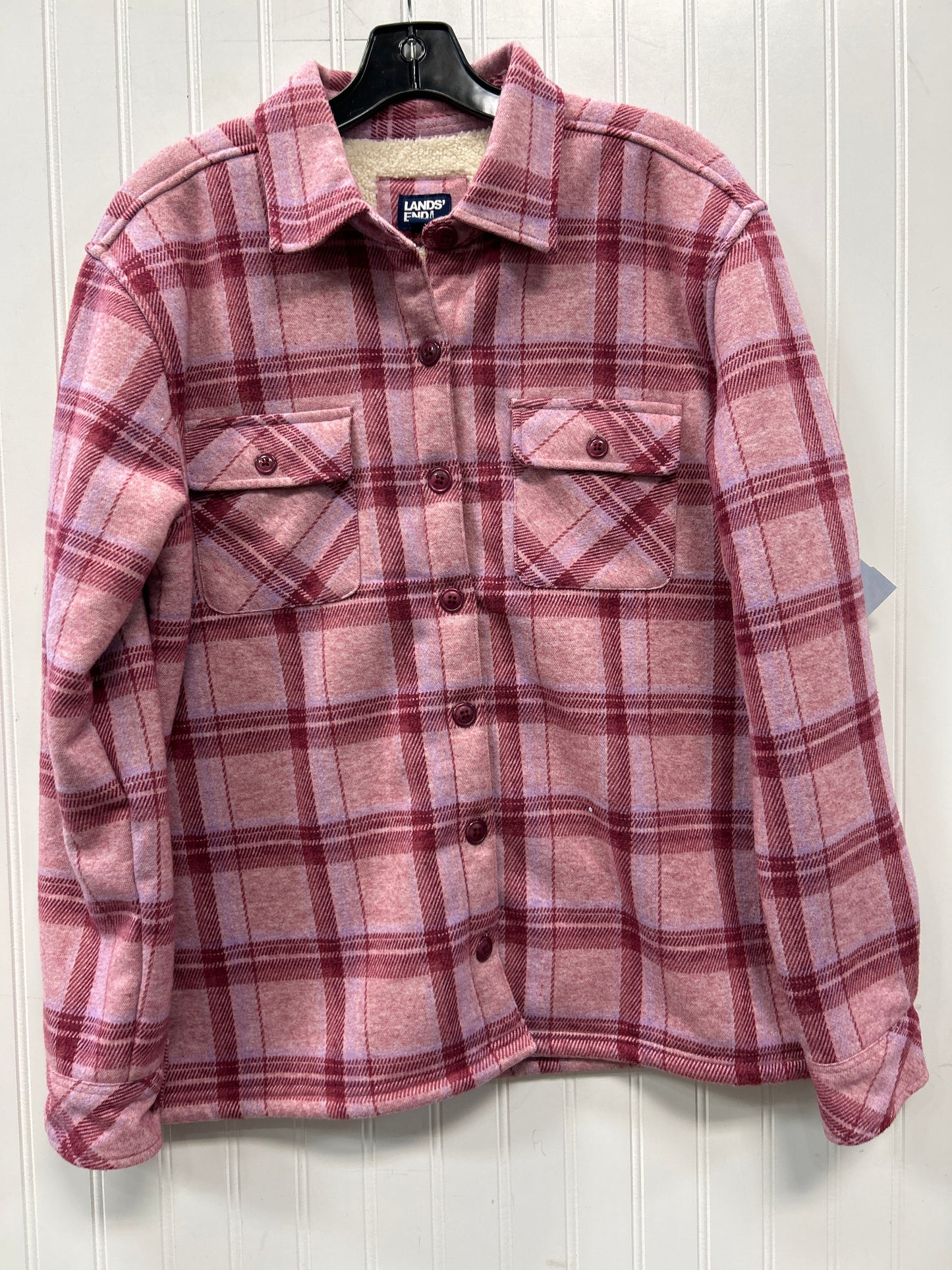Jacket Fleece By Lands End In Pink, Size:M