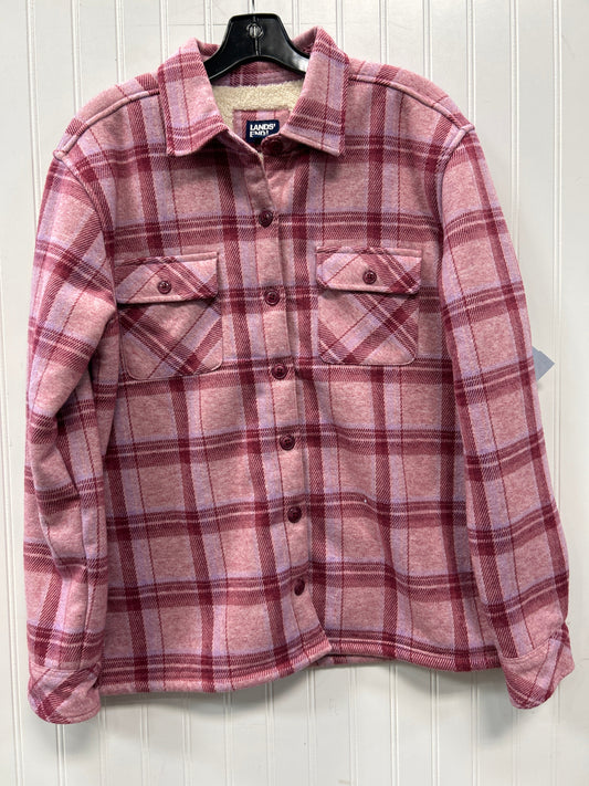Jacket Fleece By Lands End In Pink, Size:M