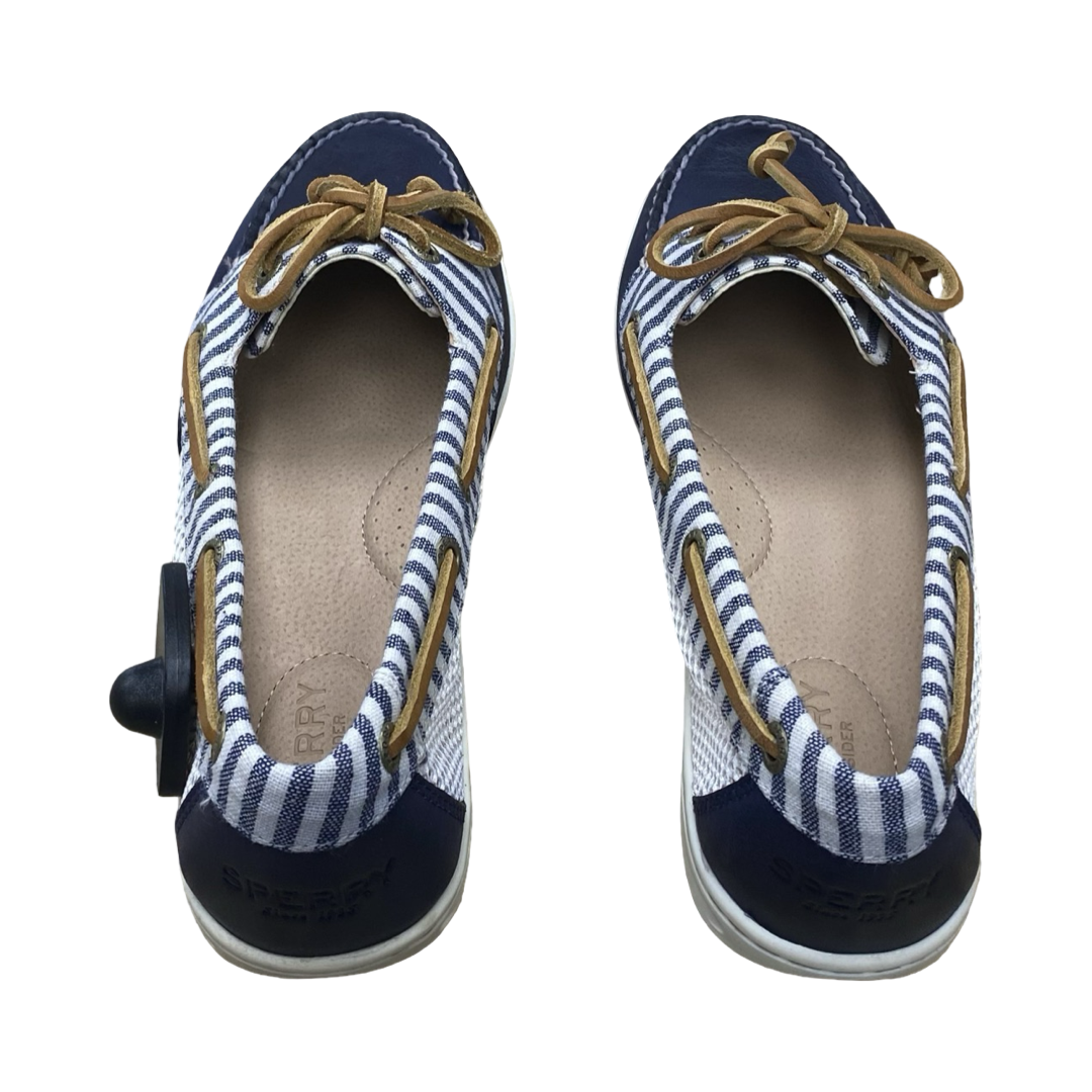 Shoes Flats By Sperry In Blue & White, Size:9