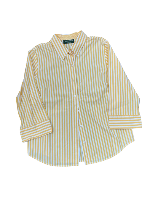 Blouse 3/4 Sleeve By Lemon Grass In Yellow, Size:L
