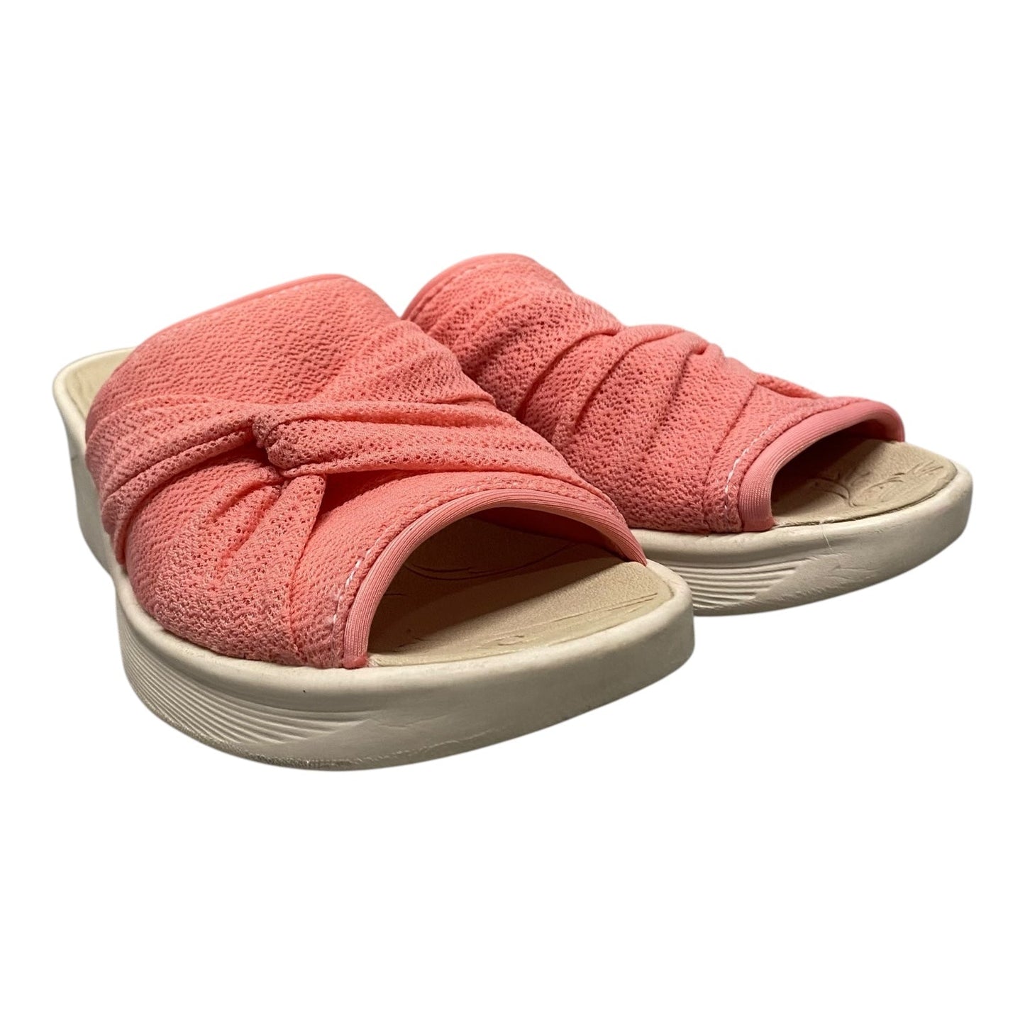 Sandals Heels Wedge By Bzees In Coral, Size:8