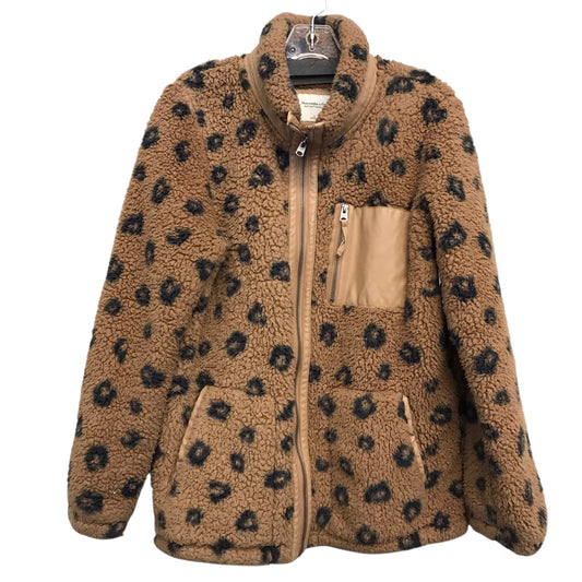 Jacket Faux Fur & Sherpa By Abercrombie And Fitch In Animal Print, Size:L