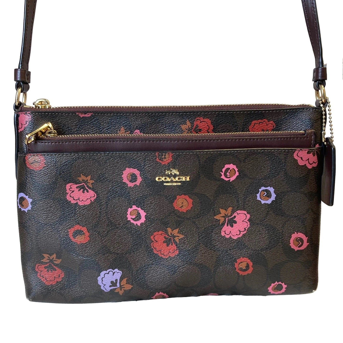 Crossbody Designer By Coach In Brown, Size:Medium